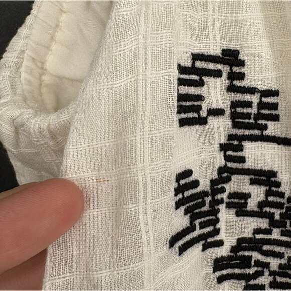 American Eagle Women Floral Embroidered Cami Crop Top M Off White Boho Festival - Picture 10 of 12